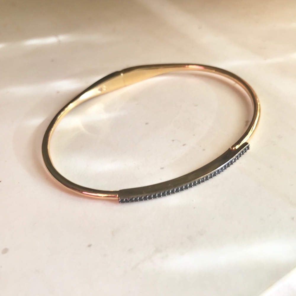 Black pave hinge bracelet